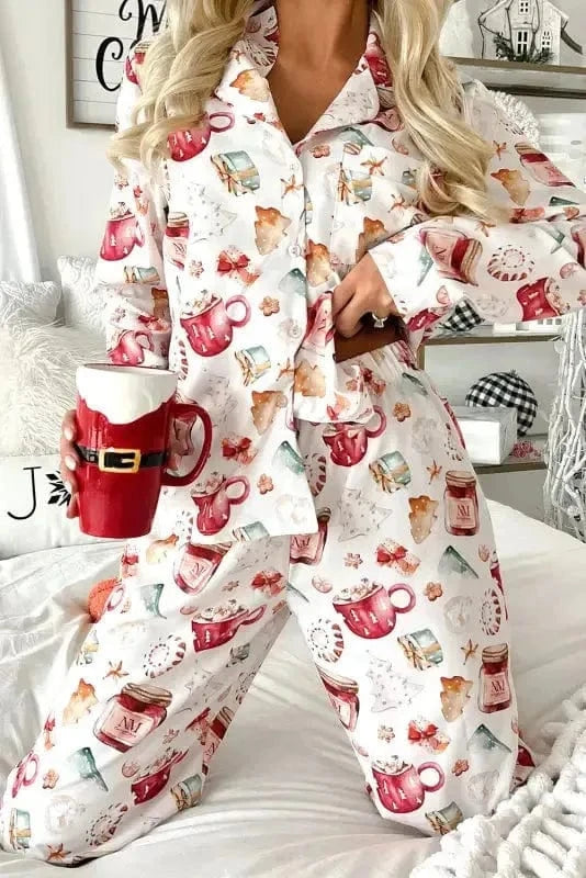 Pajama Sets White / S / 100%Viscose Mistletoe Dreams Pajama Set