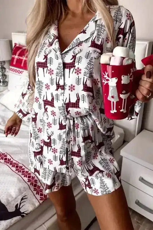 Pajama Sets White / S / 100%Viscose Winter Wonderland Loungewear Set