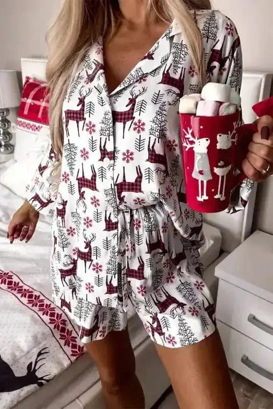 Pajama Sets White / S / 100%Viscose Winter Wonderland Loungewear Set