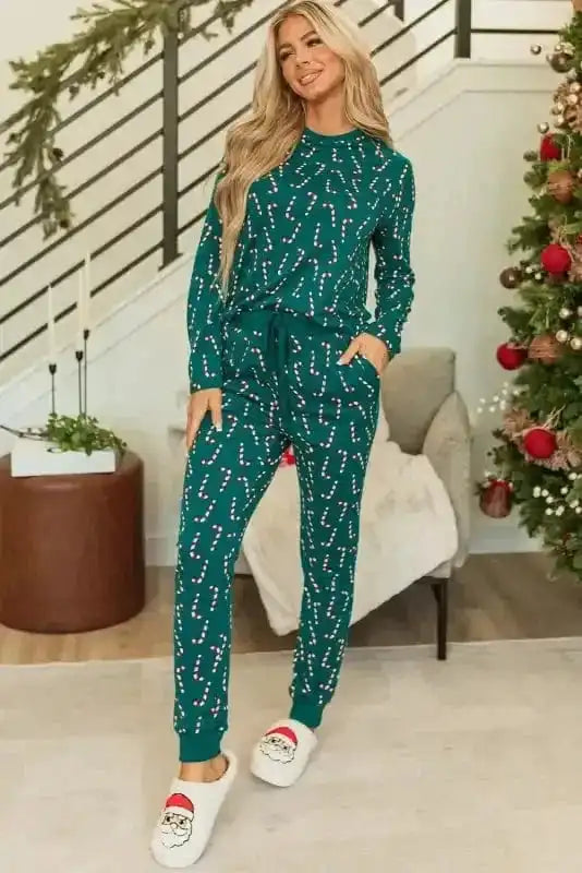Pajama Sets Yuletide Candy Loungewear Set