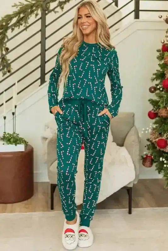 Pajama Sets Yuletide Candy Loungewear Set