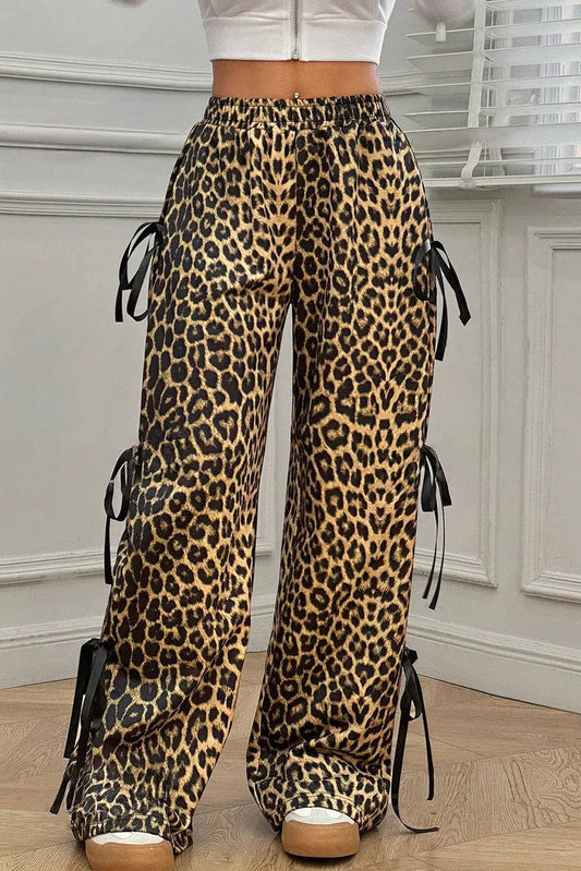 Pants & Culotte Leopard Luxe Bow-Tie Trousers