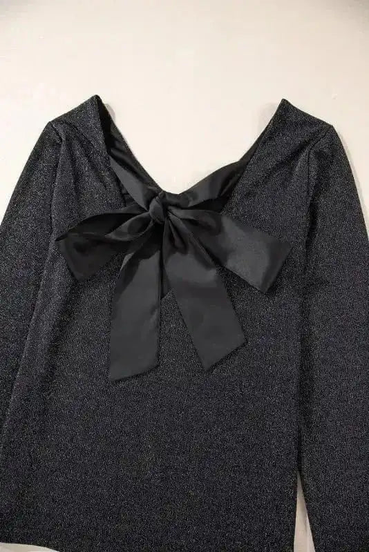 Party Tops Scarlet Sheen Bowknot Blouse