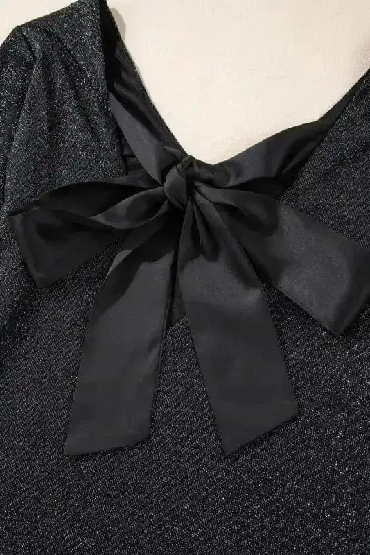 Party Tops Scarlet Sheen Bowknot Blouse
