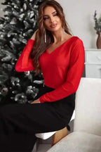 Party Tops Scarlet Sheen Bowknot Blouse