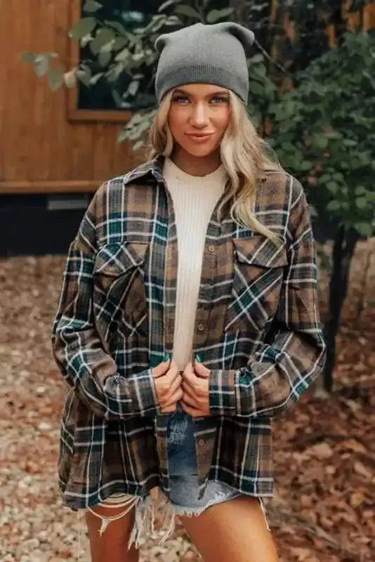 Plaid Shackets Highland Hues Button-Up Shacket