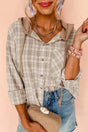 Plaid Shackets Khaki / S / 65%Polyester+35%Cotton Plaid Loose Hooded Shacket