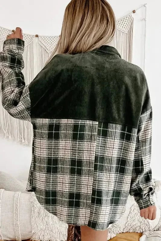 Plaid Shackets Olive Outland Plaid Shacket