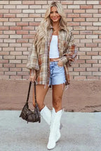 Plaid Shackets Plaid Pizzazz High Low Shacket