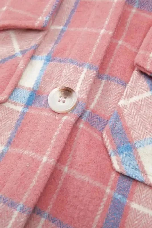 Plaid Shackets Sassy Plaid Button-Up Shacket