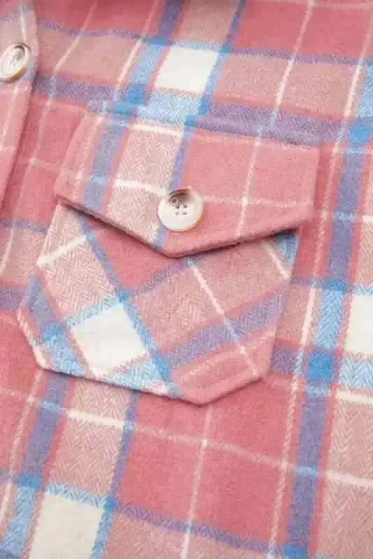 Plaid Shackets Sassy Plaid Button-Up Shacket