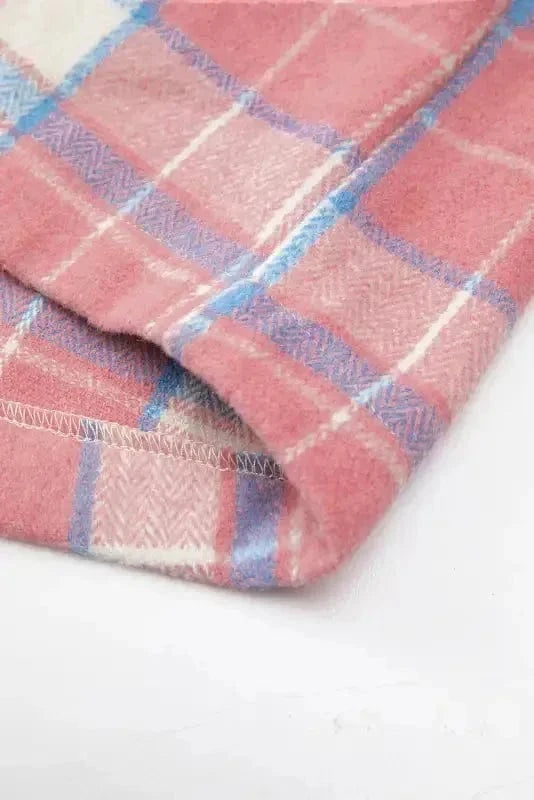 Plaid Shackets Sassy Plaid Button-Up Shacket