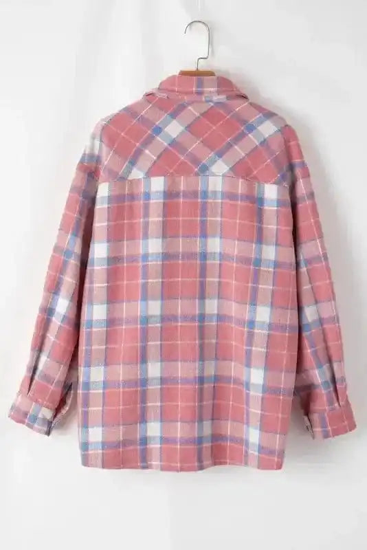Plaid Shackets Sassy Plaid Button-Up Shacket
