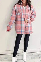 Plaid Shackets Sassy Plaid Button-Up Shacket