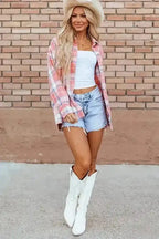 Plaid Shackets Sassy Plaid Button-Up Shacket