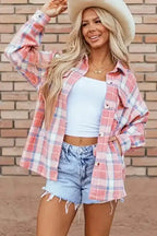Plaid Shackets Sassy Plaid Button-Up Shacket