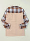 Plaid Shackets Thermal Plaid Patchwork Shacket