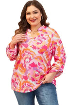 Plus Size Blouses Blossom Curve V-Neck Blouse