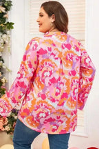 Plus Size Blouses Blossom Curve V-Neck Blouse