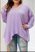 Plus Size Blouses Cozy Comfort Waffle Knit Top