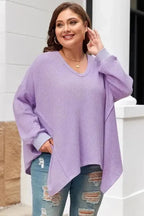 Plus Size Blouses Cozy Comfort Waffle Knit Top