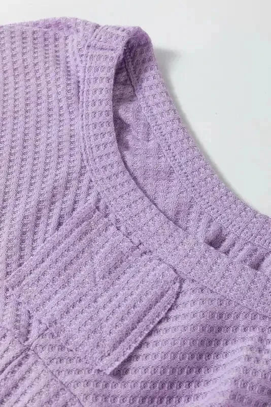 Plus Size Blouses Cozy Comfort Waffle Knit Top