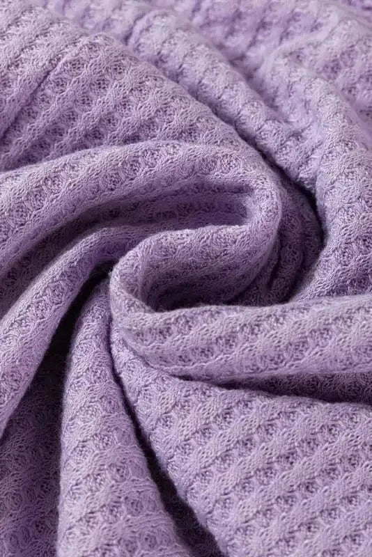 Plus Size Blouses Cozy Comfort Waffle Knit Top