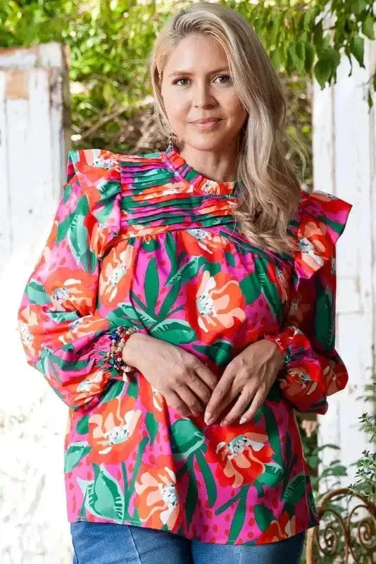 Plus Size Blouses Floral Elegance Plus Blouse
