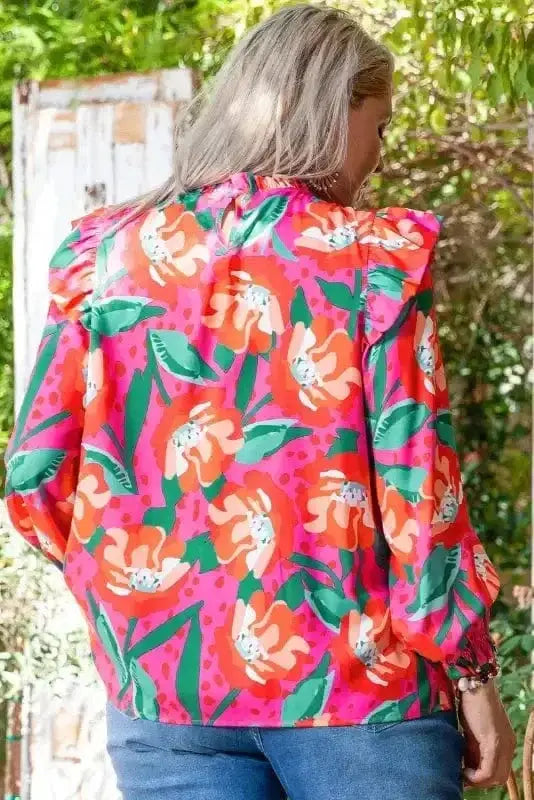 Plus Size Blouses Floral Elegance Plus Blouse