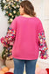 Plus Size Blouses Floral Mosaic Rib Knit Blouse