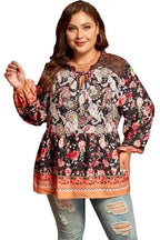 Plus Size Blouses Paisley Charm Plus Size V-Neck Blouse