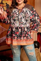 Plus Size Blouses Paisley Charm Plus Size V-Neck Blouse
