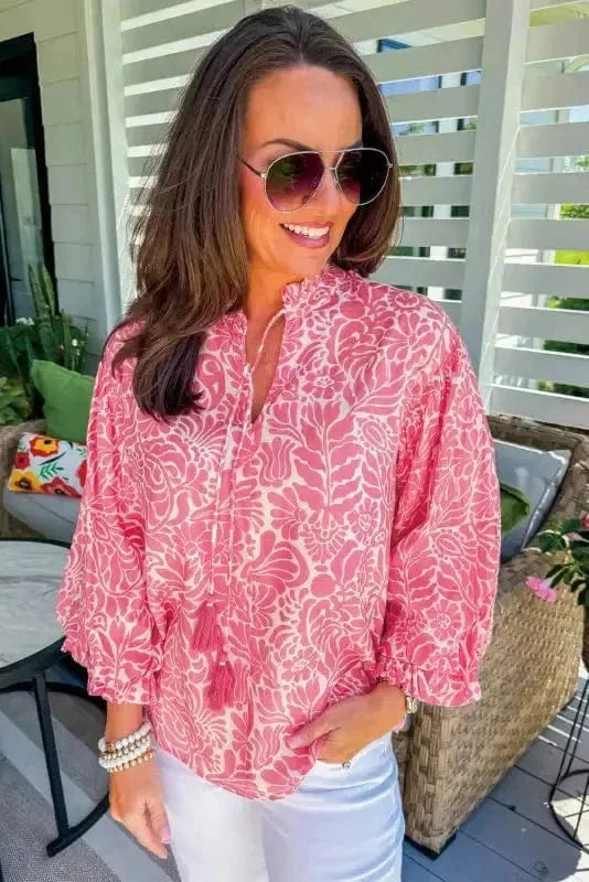 Plus Size Blouses Peony Puff Plus Top