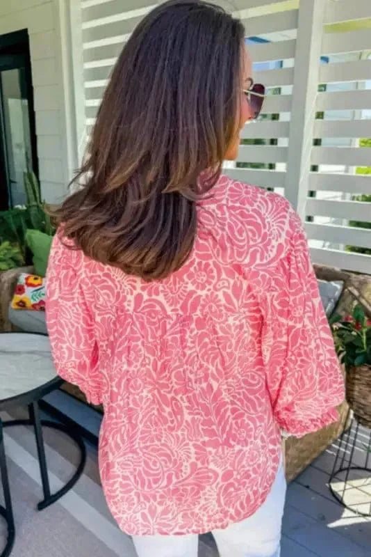 Plus Size Blouses Peony Puff Plus Top