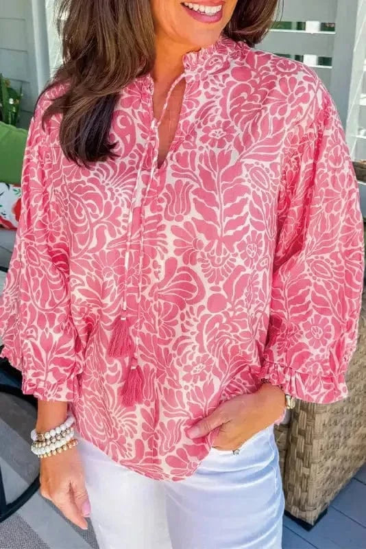 Plus Size Blouses Peony Puff Plus Top