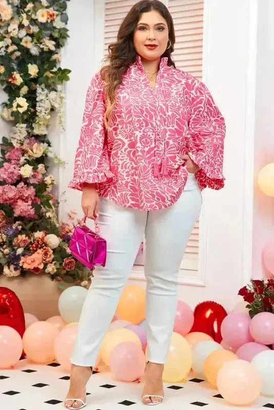 Plus Size Blouses Peony Puff Plus Top