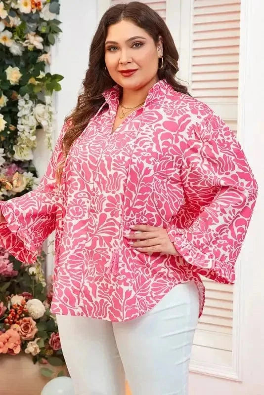 Plus Size Blouses Peony Puff Plus Top