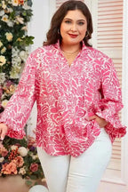 Plus Size Blouses Peony Puff Plus Top