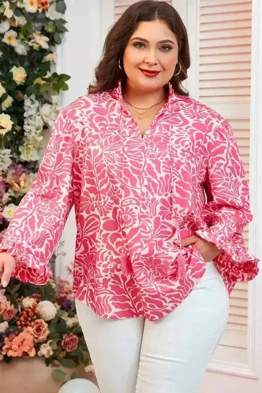 Plus Size Blouses Peony Puff Plus Top
