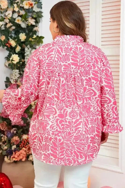 Plus Size Blouses Peony Puff Plus Top
