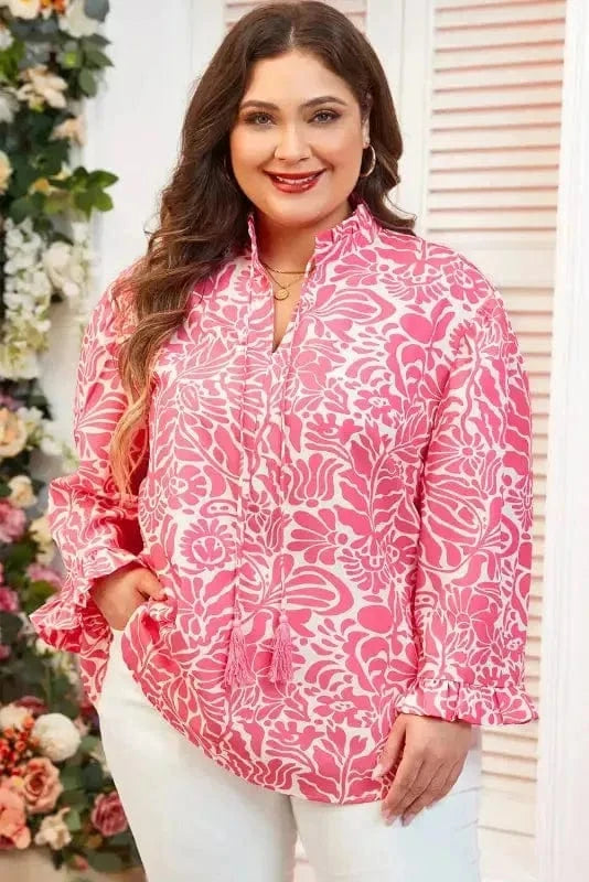 Plus Size Blouses Peony Puff Plus Top