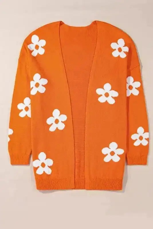Plus Size Cardigans BlossomPlus Orange Floral Cardigan
