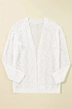 Plus Size Cardigans Cozy Comfort Plus Size White Eyelet Cardigan