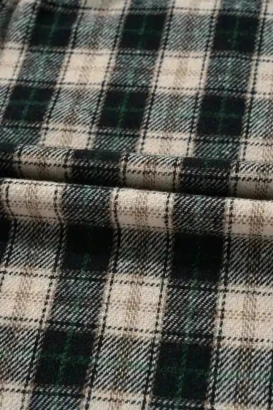 Plus Size Dresses Cozy Plaid Patchwork V-Neck Mini