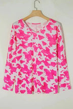 Plus Size Long Sleeve Tops Rose / 1X / 95%Polyester+5%Elastane Serengeti Style Plus Top