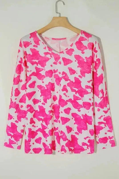 Plus Size Long Sleeve Tops Rose / 1X / 95%Polyester+5%Elastane Serengeti Style Plus Top
