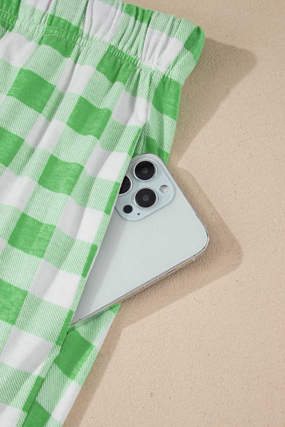 Plus Size Loungewear Evergreen Plaid Curve Pajama Set