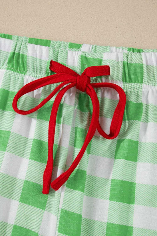 Plus Size Loungewear Evergreen Plaid Curve Pajama Set