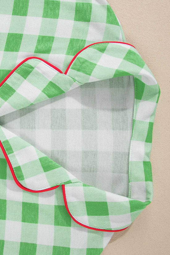 Plus Size Loungewear Evergreen Plaid Curve Pajama Set