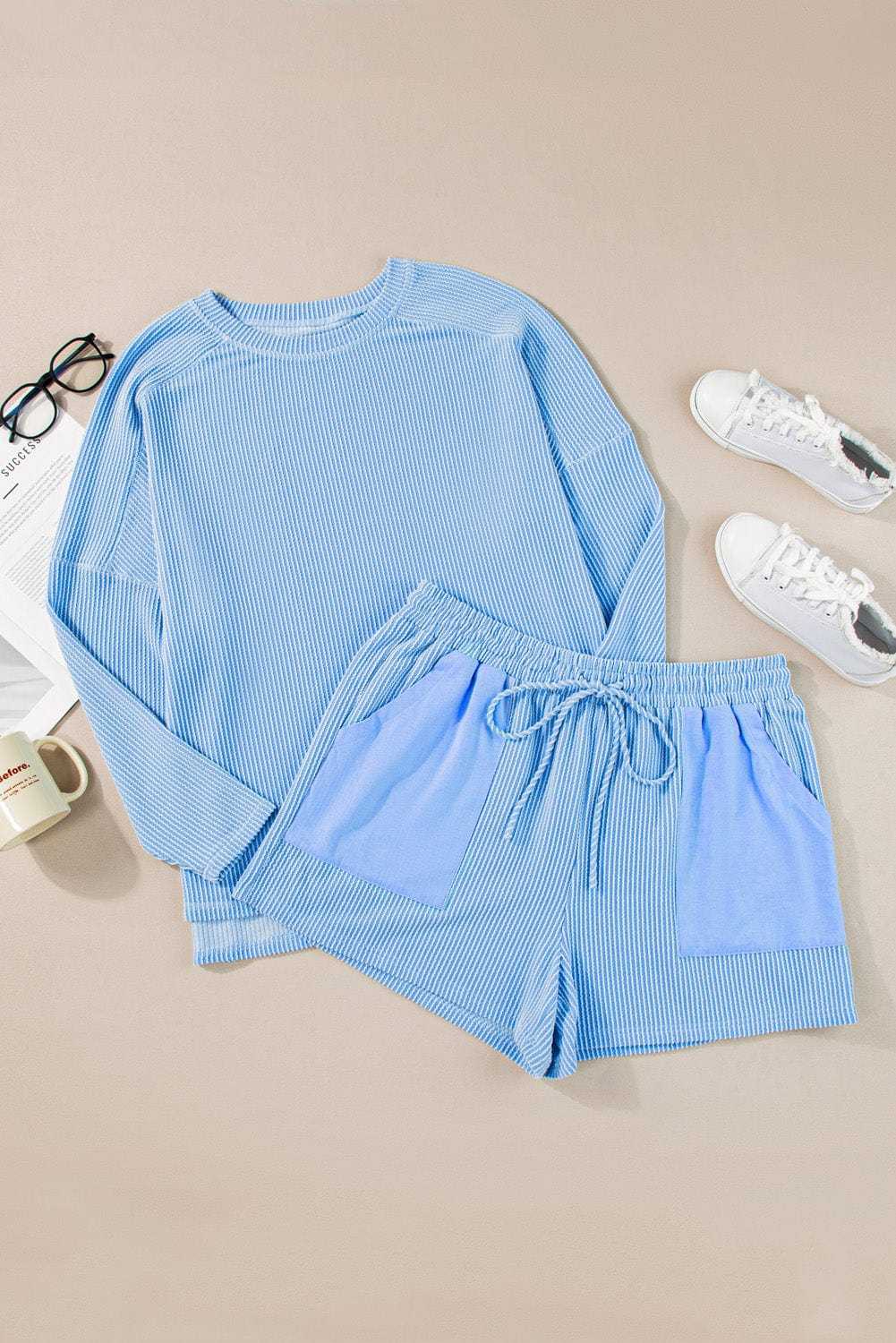 Plus Size Loungewear Skyline Ribbed Lounge Set
